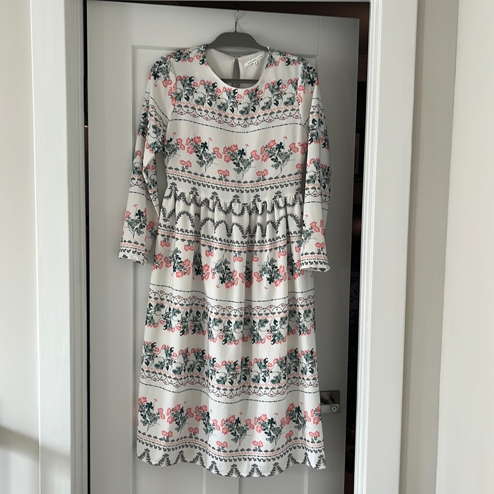Floral print midi dress great for wedding events!
